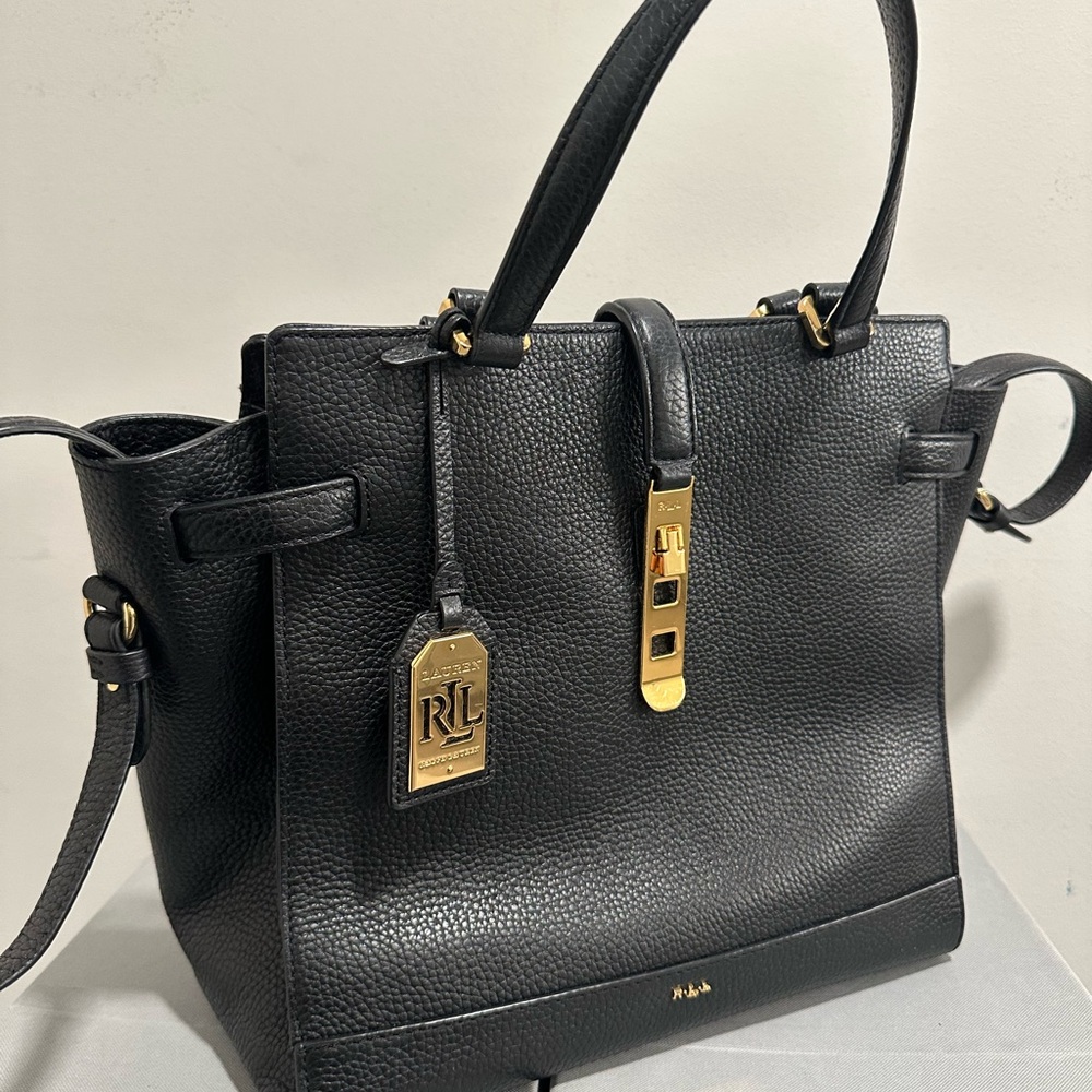 Ralph Lauren Black Leather Handbag